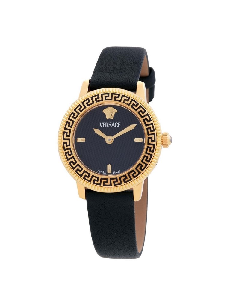 Nwt Versace V-Icon Quartz Black Dial Ladies Watch